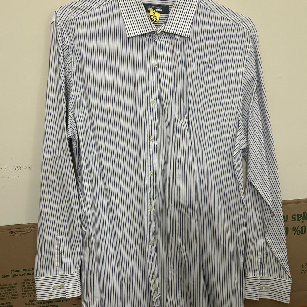 Kenneth Cole Reaction Blue and White Dress‎ Shirt